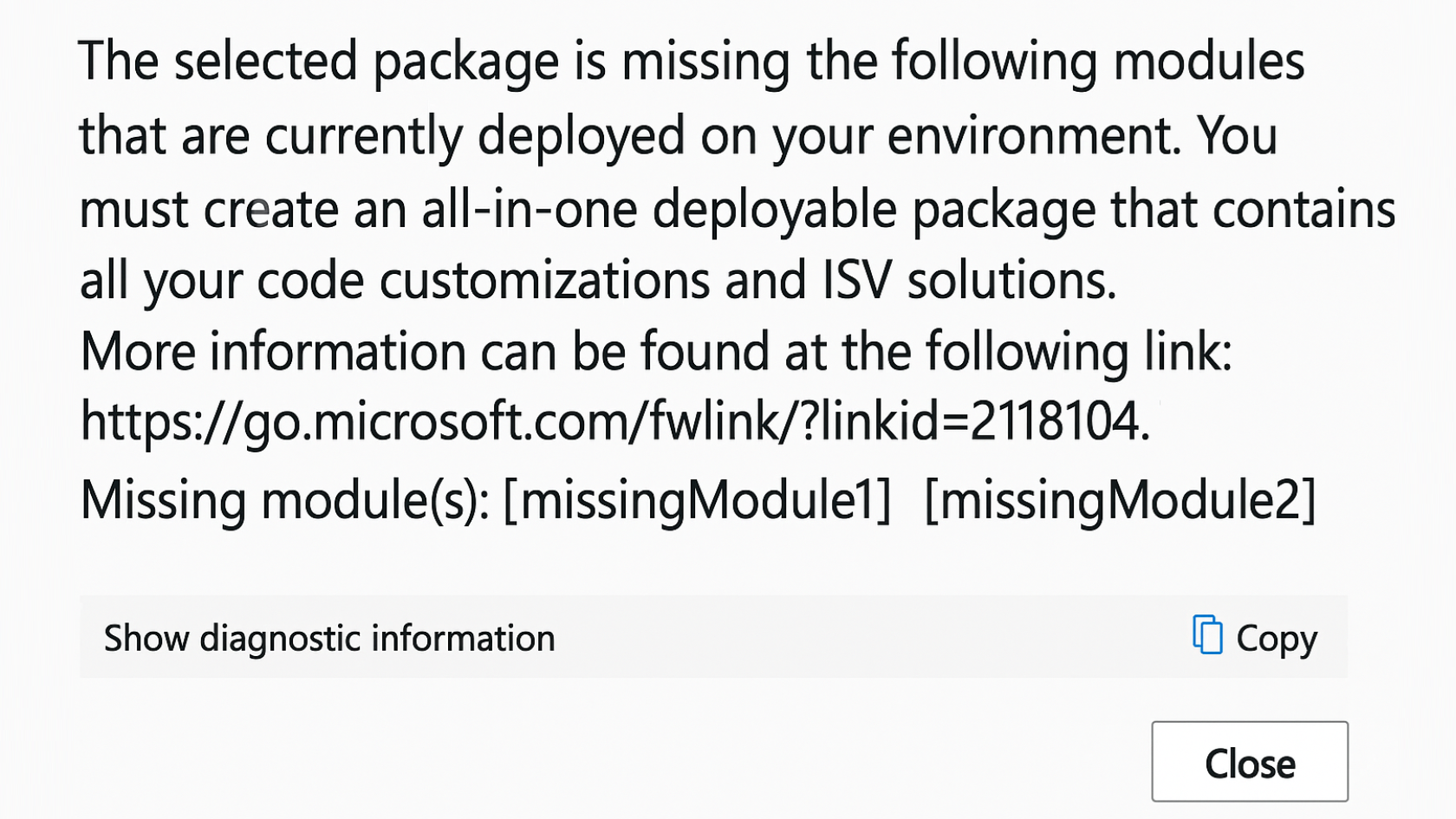 Error Module Abnormal Fixing the ‘The selected package is missing the following modules ...